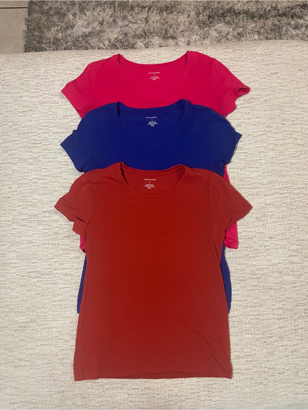 Banana Republic Lot of 3 Stretch Cotton Short Sleeve T-Shirts Small